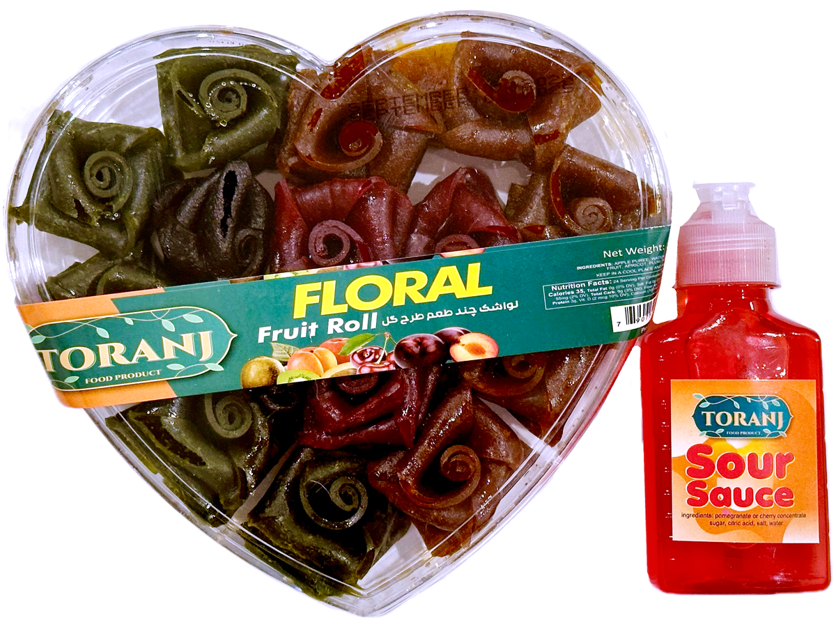 Heart Shaped - Rolled Fruit Leather - Mixed Fruit With Sour Sauce