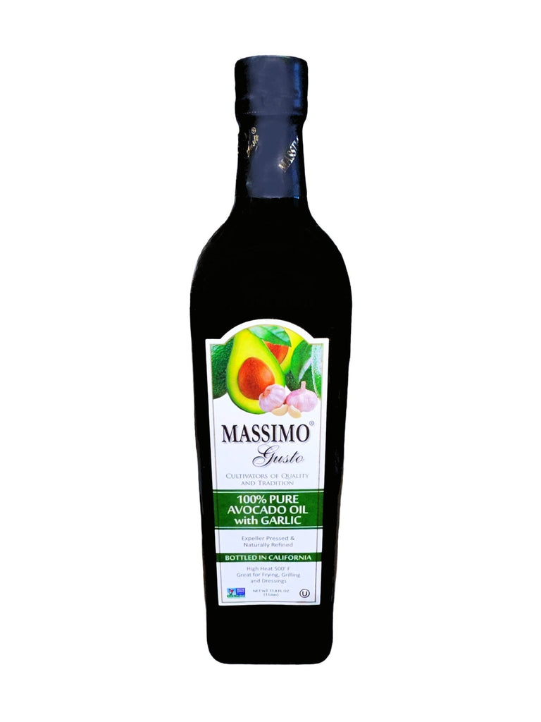 100% Pure Avocado Oil With Garlic - 2 Packs (1 Liter Each) - Oil - Kalamala - Massimo Gusto