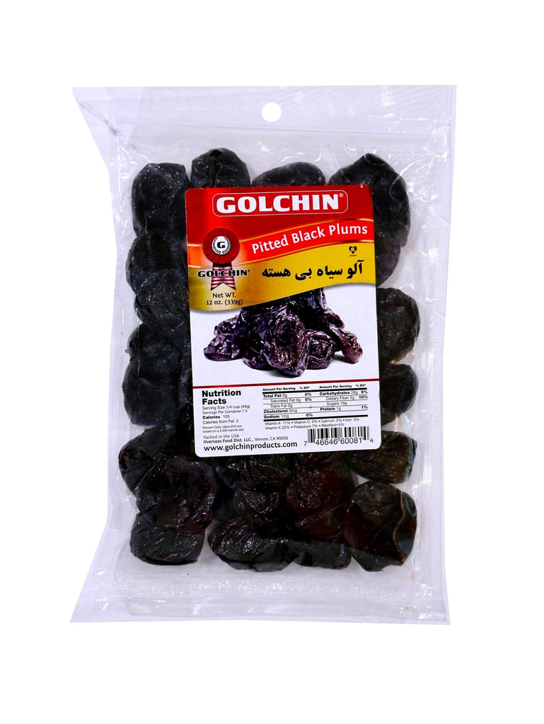 Dried Pitted Black Plum Golchin (12 Oz) (Aloo Siah) - Kalamala - Golchin