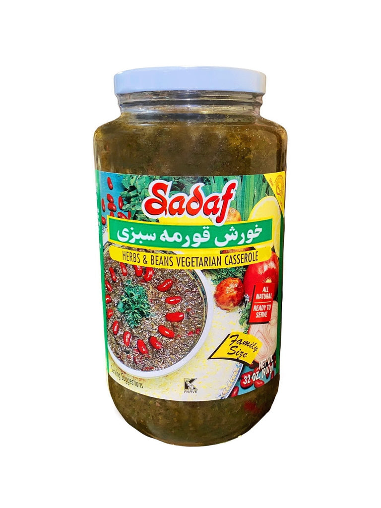 Ghormeh Sabzi Herbs & Beans Casserole Stew - Jar - 32 Oz -Large, Original ( Khoresh ) - Prepared Stews - Kalamala - Sadaf