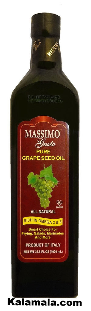 Pure Grape Seed Oil - 2 Packs (1 Liter Each) - Oil - Kalamala - Massimo Gusto