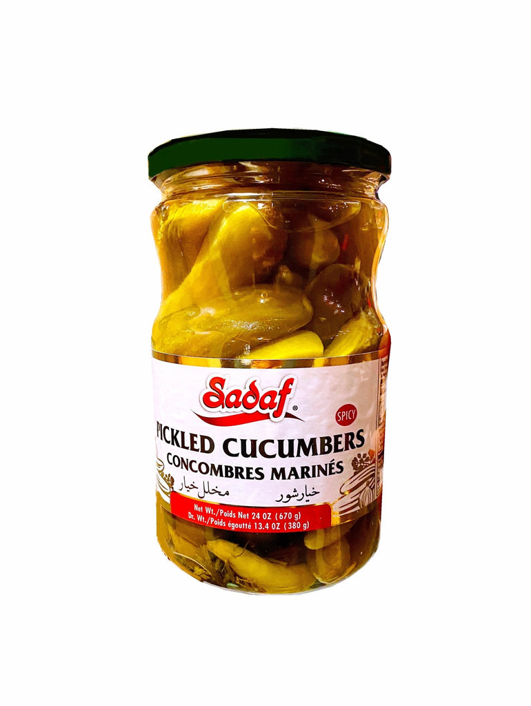 Spicy Pickled Cucumbers ( Khiar Shoor e Tond ) - Cucumber Pickle - Kalamala - Sadaf