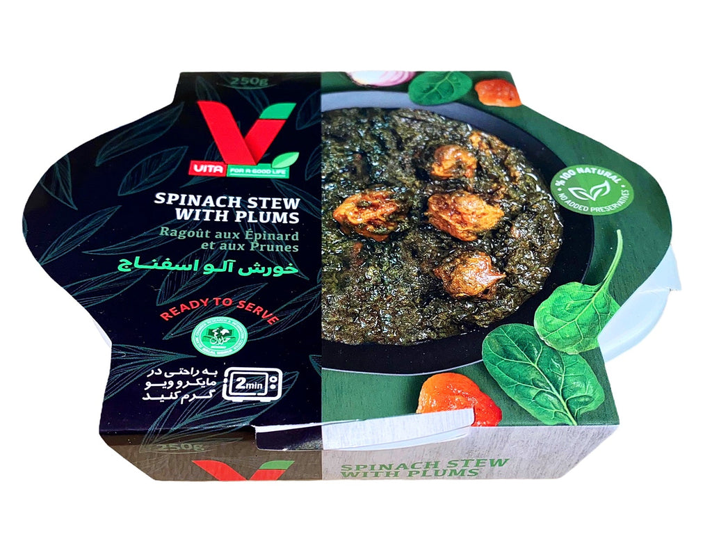 Spinach Stew With Plum - Ready-to-eat - No Meat ( Khoresh Alu Esphanaj ) - Prepared Stews - Kalamala - Vita