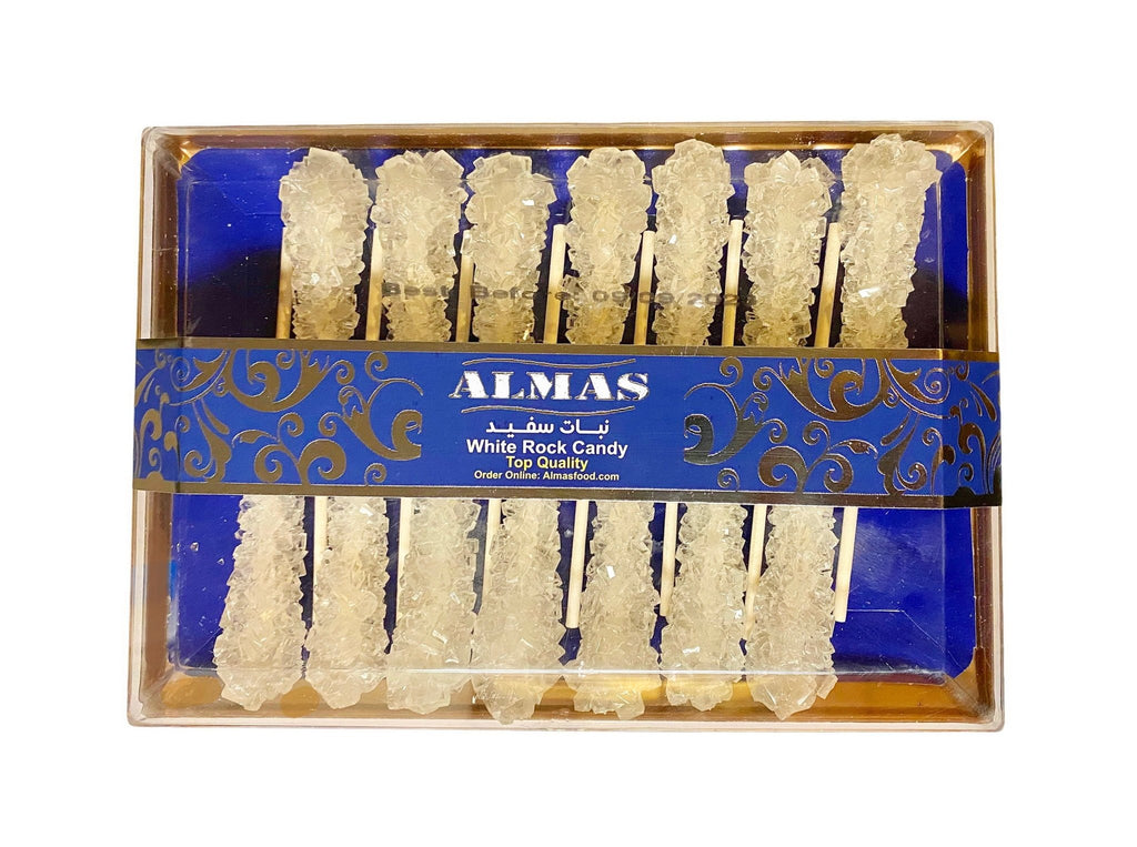 White Rock Candy - Sticks - 14 Sticks ( Nabat-Nabaat ) - Rock Candy - Kalamala - Almas