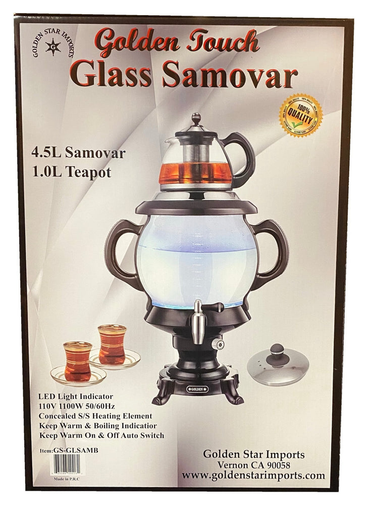 Fancy Electric Glass Tea Maker And Teapot Golden Touch (Samovar)(Samavar) - Kalamala - Kalamala