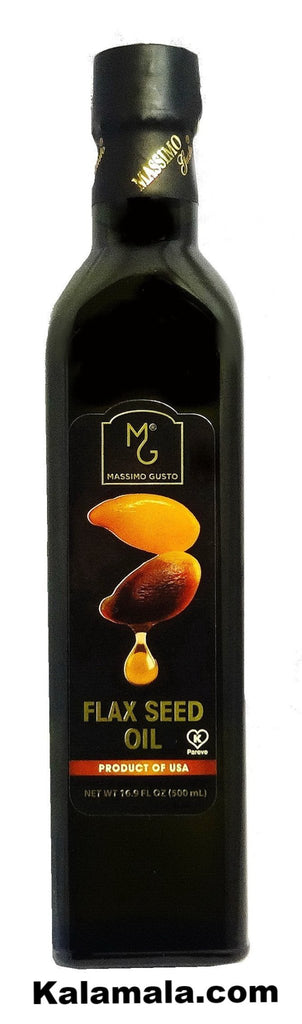 Flax Seed Oil - 2 Packs (0.5 Liter Each) - Oil - Kalamala - Massimo Gusto