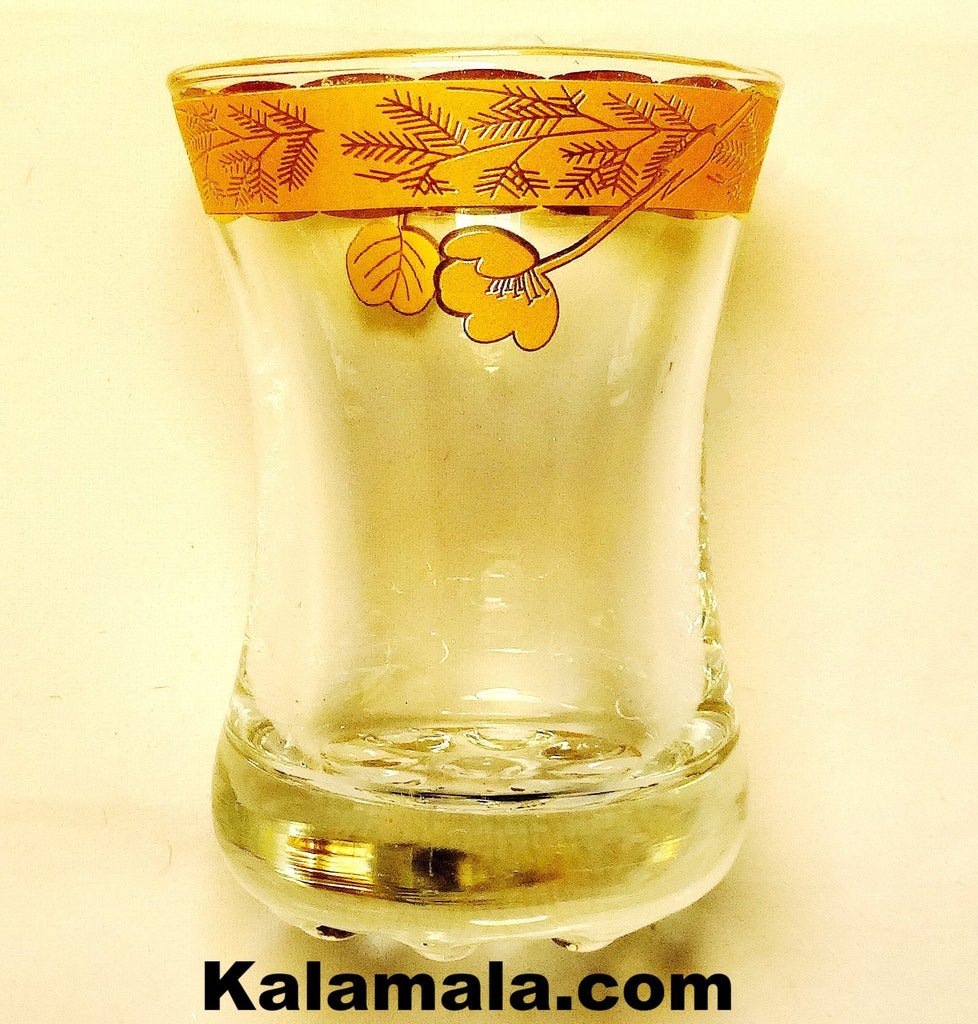 Golden Tea Glasses - Set of 12 ( Cup-Estekan-Fenjan ) - Serve Tea - Kalamala - Kalamala