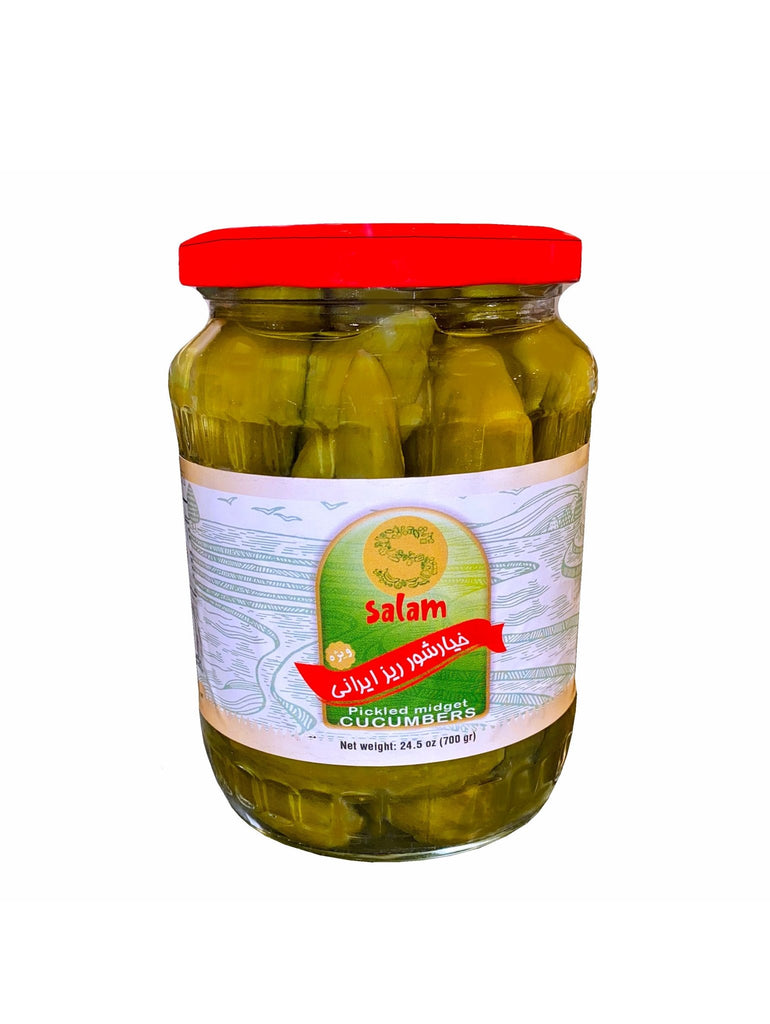 Midget Pickled Cucumbers ( Khiar shoor e Riz ) - Cucumber Pickle - Kalamala - Salam