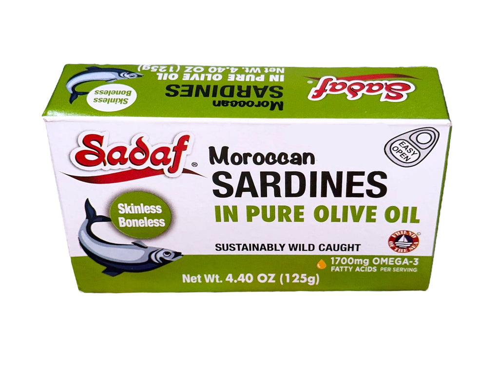 Moroccan Sardines In Pure Olive Oil Sadaf (Easy Open) (Mahi Sardeen) - Kalamala - Sadaf