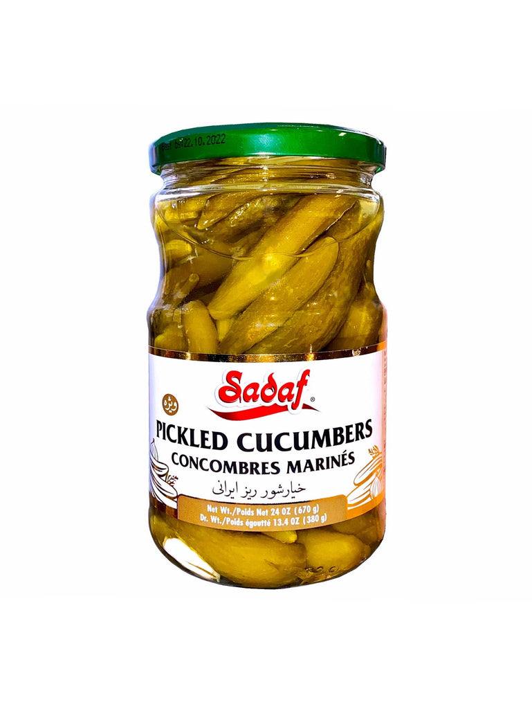 Pickled Cucumbers with Tarragon ( Khiar Shoor e Riz ) - Cucumber Pickle - Kalamala - Sadaf