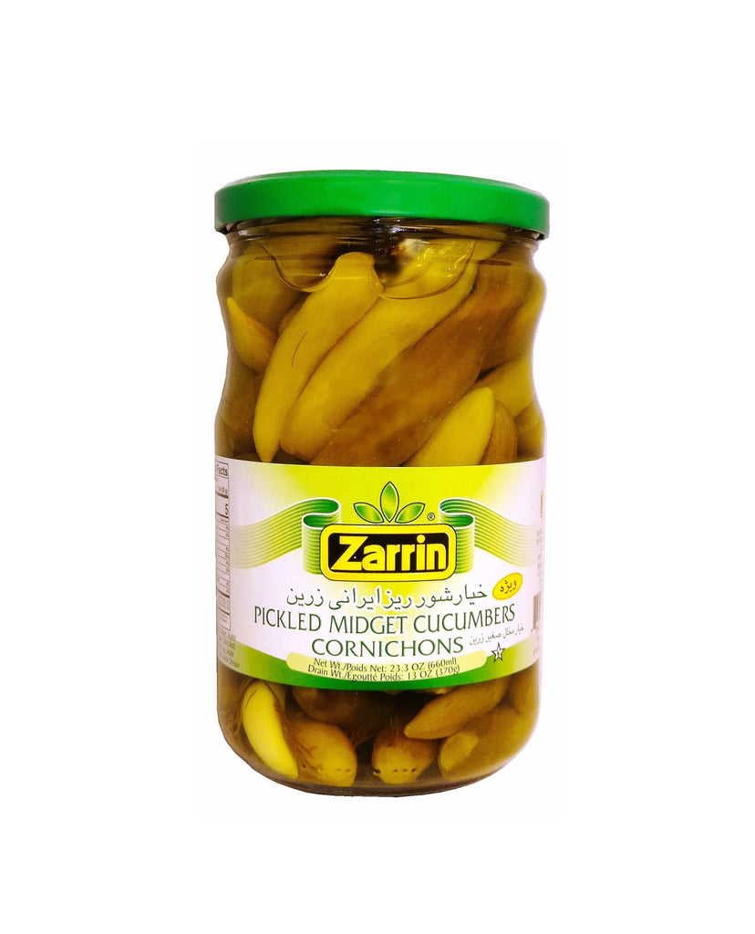 Pickled Midget Cucumbers Cornichons ( Khiar shoor e Riz ) - Cucumber Pickle - Kalamala - Zarrin
