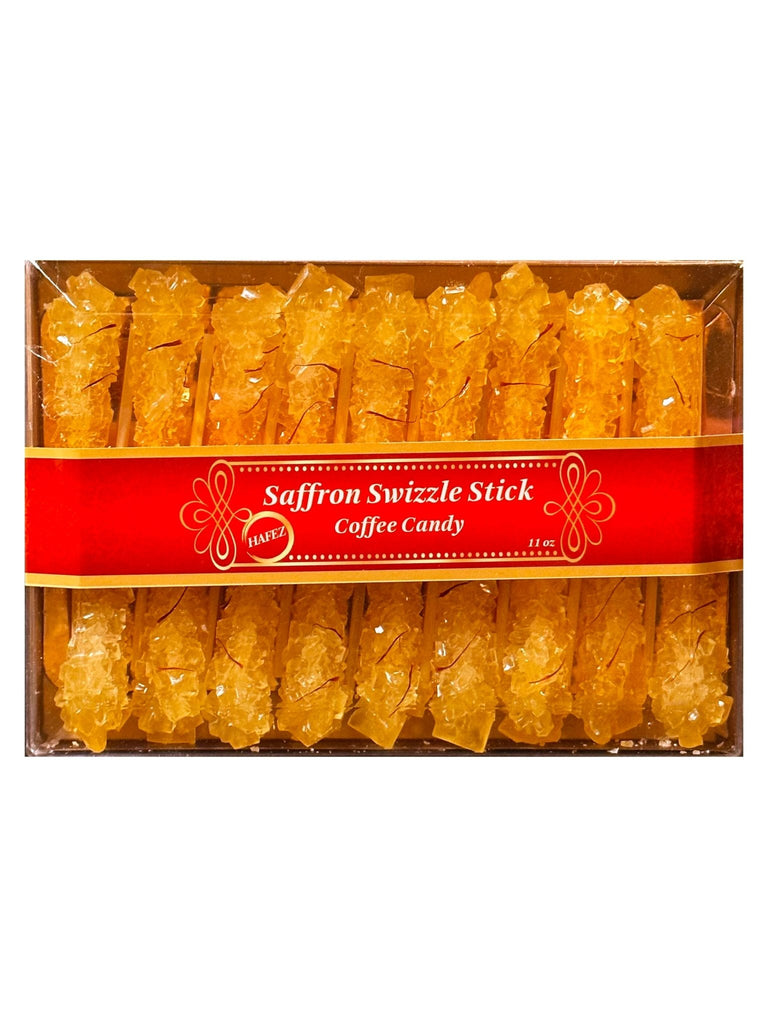 Saffron Rock Candy - Sticks - 18 Sticks ( Nabat-Nabaat ) - Rock Candy - Kalamala - Hafez