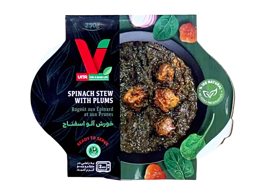 Spinach Stew With Plum - Ready-to-eat - No Meat ( Khoresh Alu Esphanaj ) - Prepared Stews - Kalamala - Vita