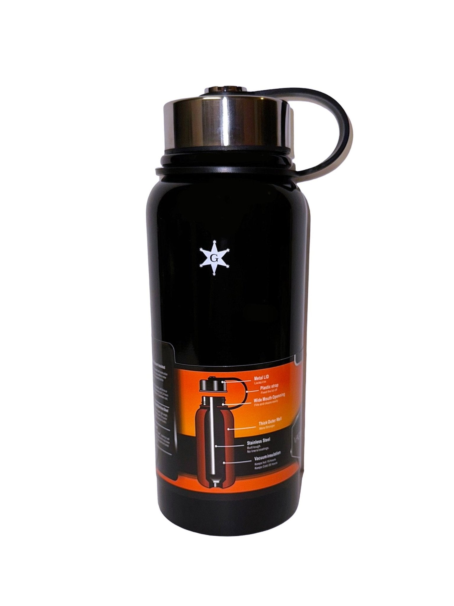 Stainless Steel Heavy-Duty Thermos Vacuum Bottle - Flask - 1000 ml -  HOT/COLD