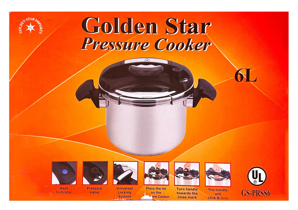 Stainless Steel Pressure Cooker - 6L -Kitchenware ( Zoodpaz ) - Pots & Pans - Kalamala - Golden Star